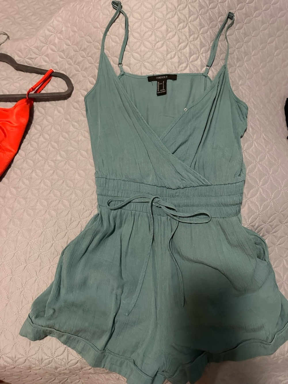 Forever 21 Sage Green Wrap Romper